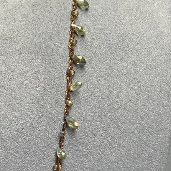 Rush By Denis & Charles Necklace 32 In Faceted Iridescent Pendant Gold Tassel - Picture 4 of 8